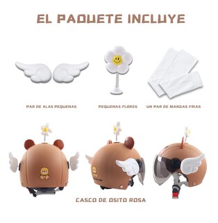 Foto 2 | Casco Para Moto Infantil Oso Con Alas Color Marron