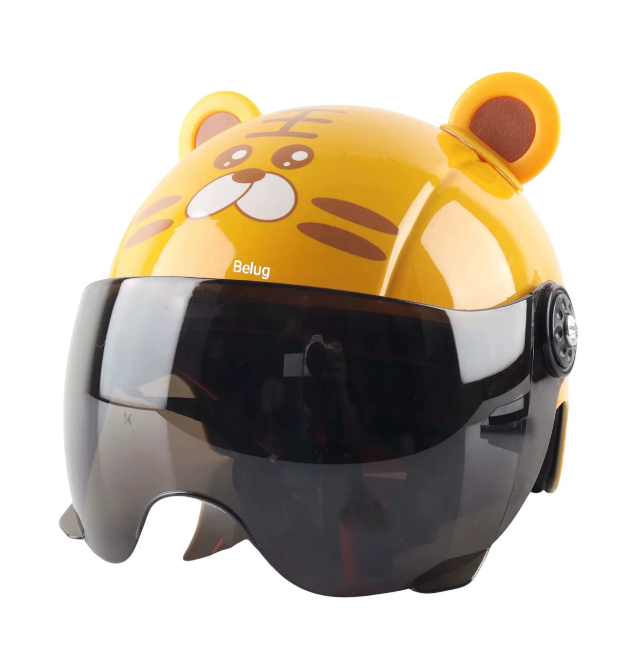 Casco Ajustable Infantil Color Amarillo Diseño Leon