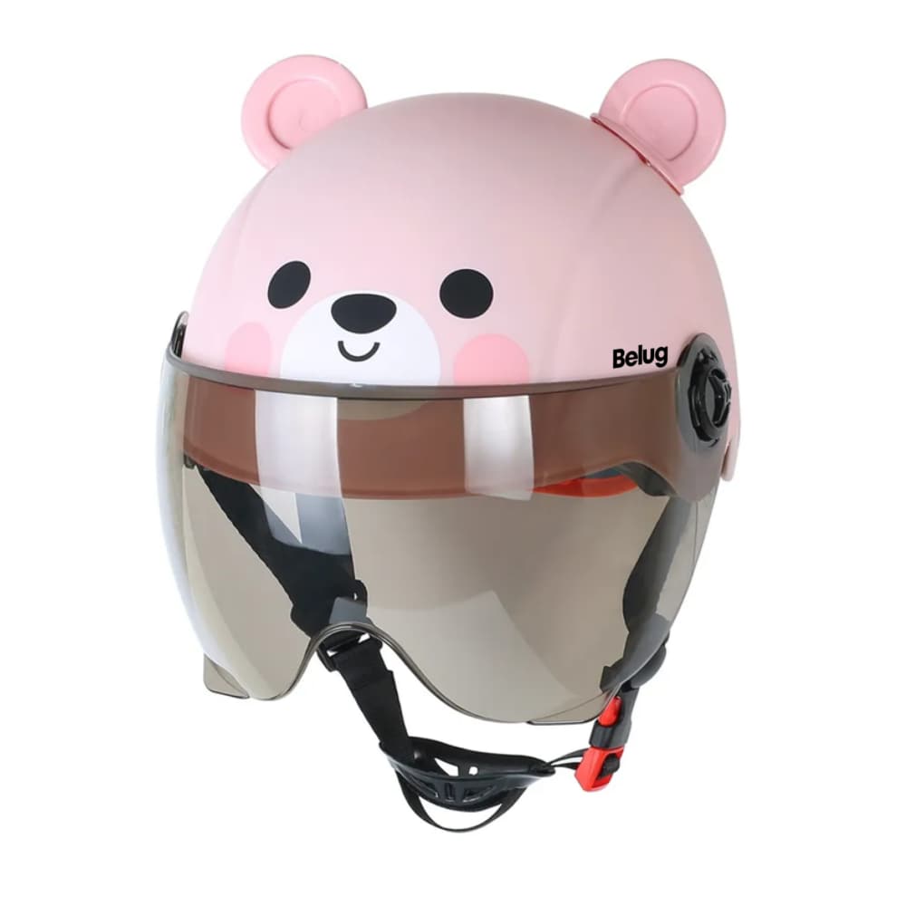 Casco Ajustable Infantil Belug Color Rosa Diseño De Oso