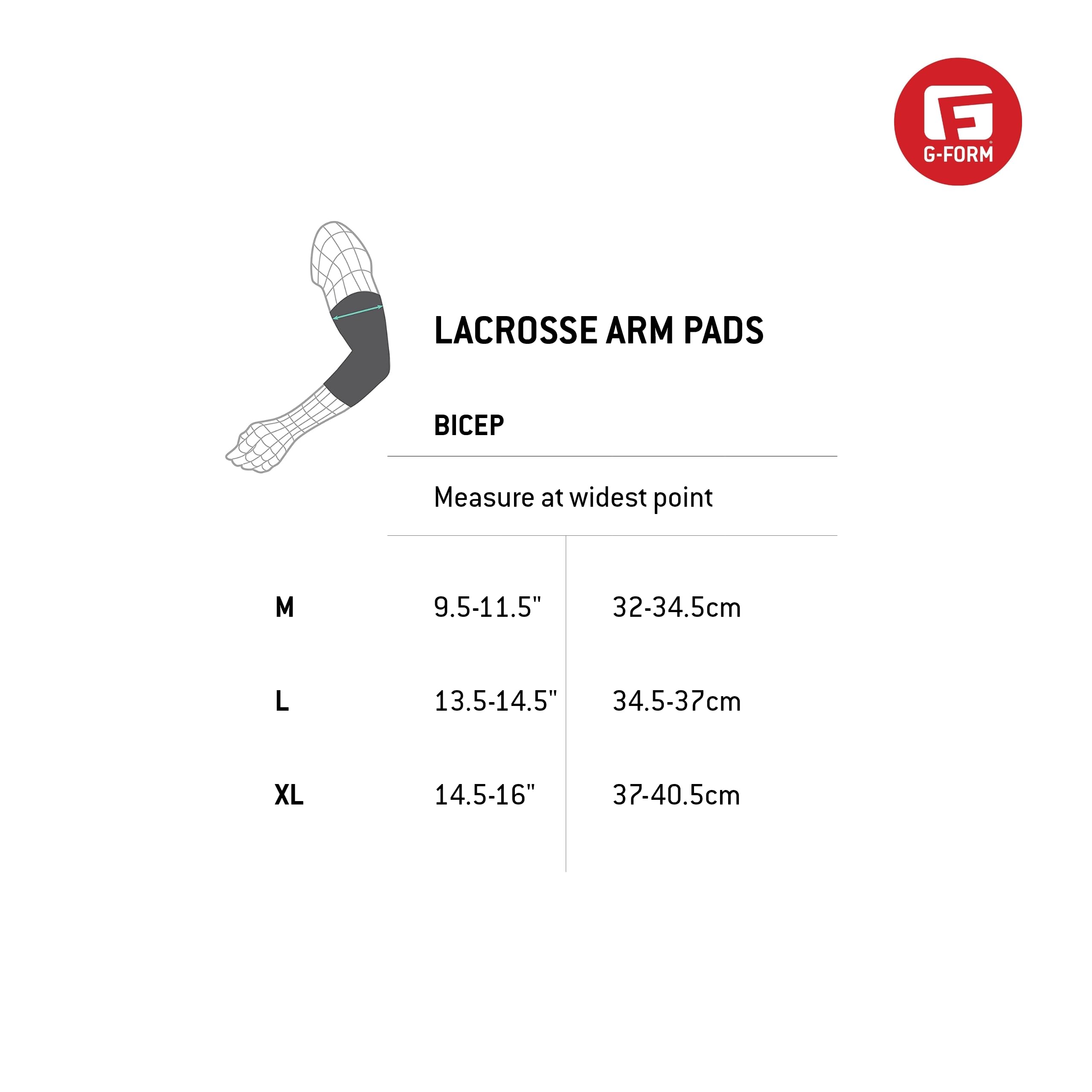 Foto 3 pulgar | Almohadillas Para Brazos G-form Unhinged Lacrosse Negras Para Adultos Y Hombres Grandes - Venta Internacional.
