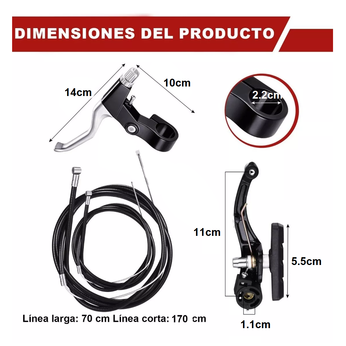 Foto 4 pulgar | Juego Completo de Frenos para Bicicleta Eo Safe Imports 6 piezas color Negro