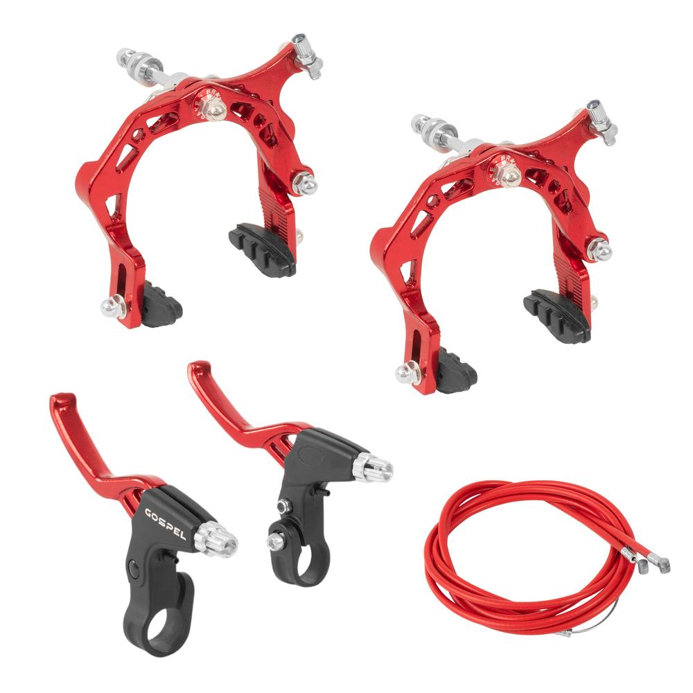 Foto 2 pulgar | Juego De Frenos Caliper Para Bicicleta Bmx De Aluminio Rojo Anodizado Con Palancas De Freno Rojo Ano