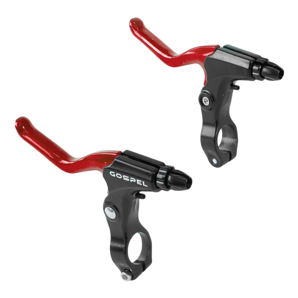 Palancas De Freno Para Bicicleta De Montaña Aluminio Negro / Rojo Anodizado Gospel