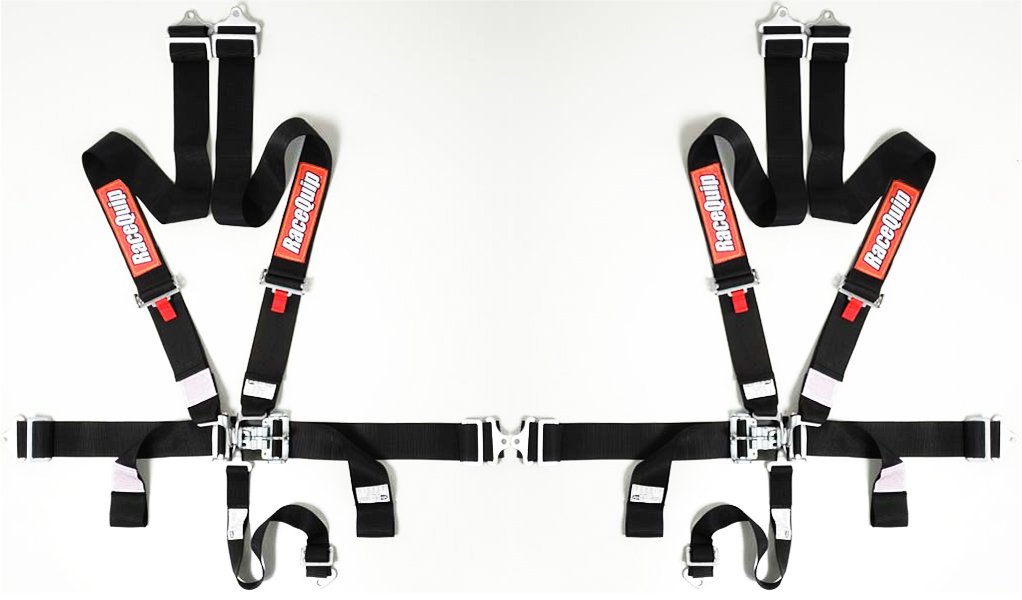 Foto 1 | Par De Arneses Raceequip De 5 Puntos Negros Con Cinturón De Hombro Individual - Venta Internacional.