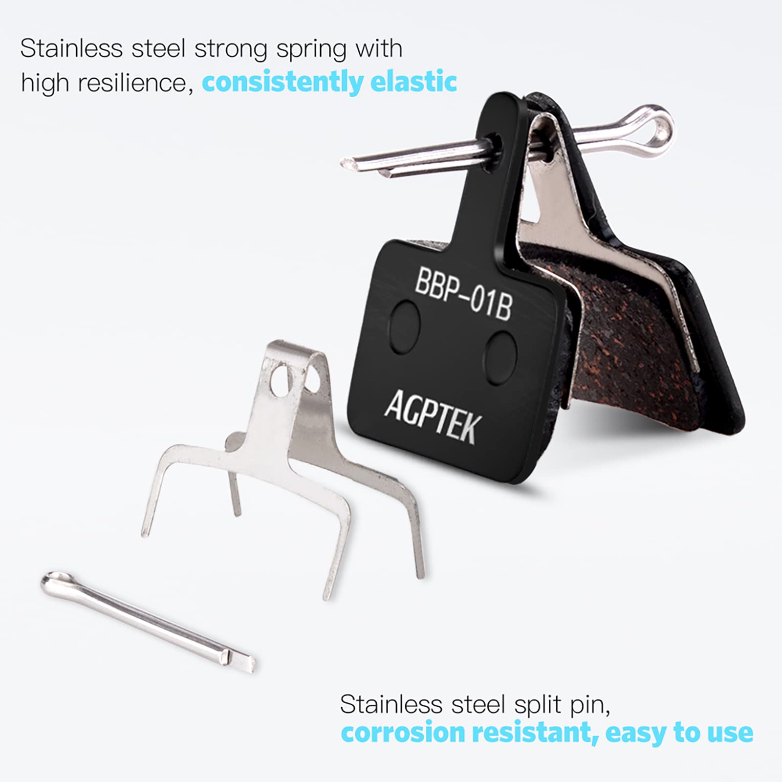 Foto 5 | Pastillas De Freno Para Bicicleta Agptek, Freno De Disco De Alto Rendimiento, 4 Pares - Venta Internacional.