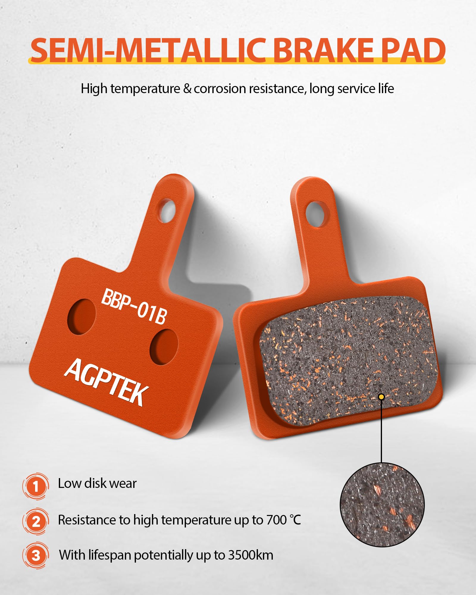 Foto 4 pulgar | Pastillas Y Resorte De Freno De Disco Agptek De Alto Rendimiento (semimetálicos) Para Frenos De Disc - Venta Interna