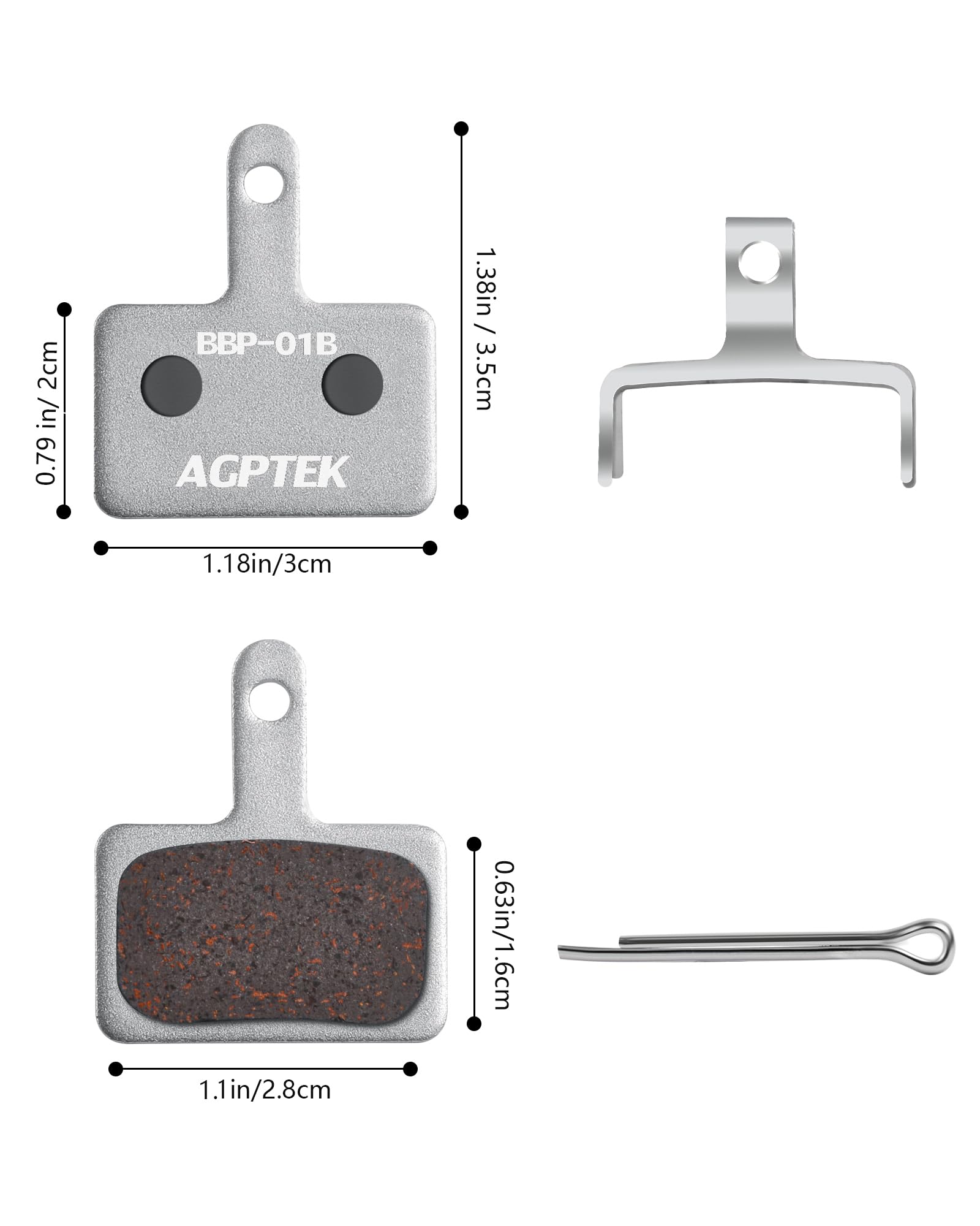 Foto 5 | Pastillas De Freno Para Bicicleta Agptek, Frenos De Disco De Alto Rendimiento, 4 Pares - Venta Internacional.