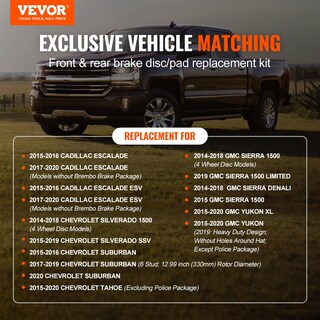Foto 2 | Kit De Frenos Vevor Delantero Y Trasero Para Chevy Silverado Gmc Sierra - Venta Internacional.