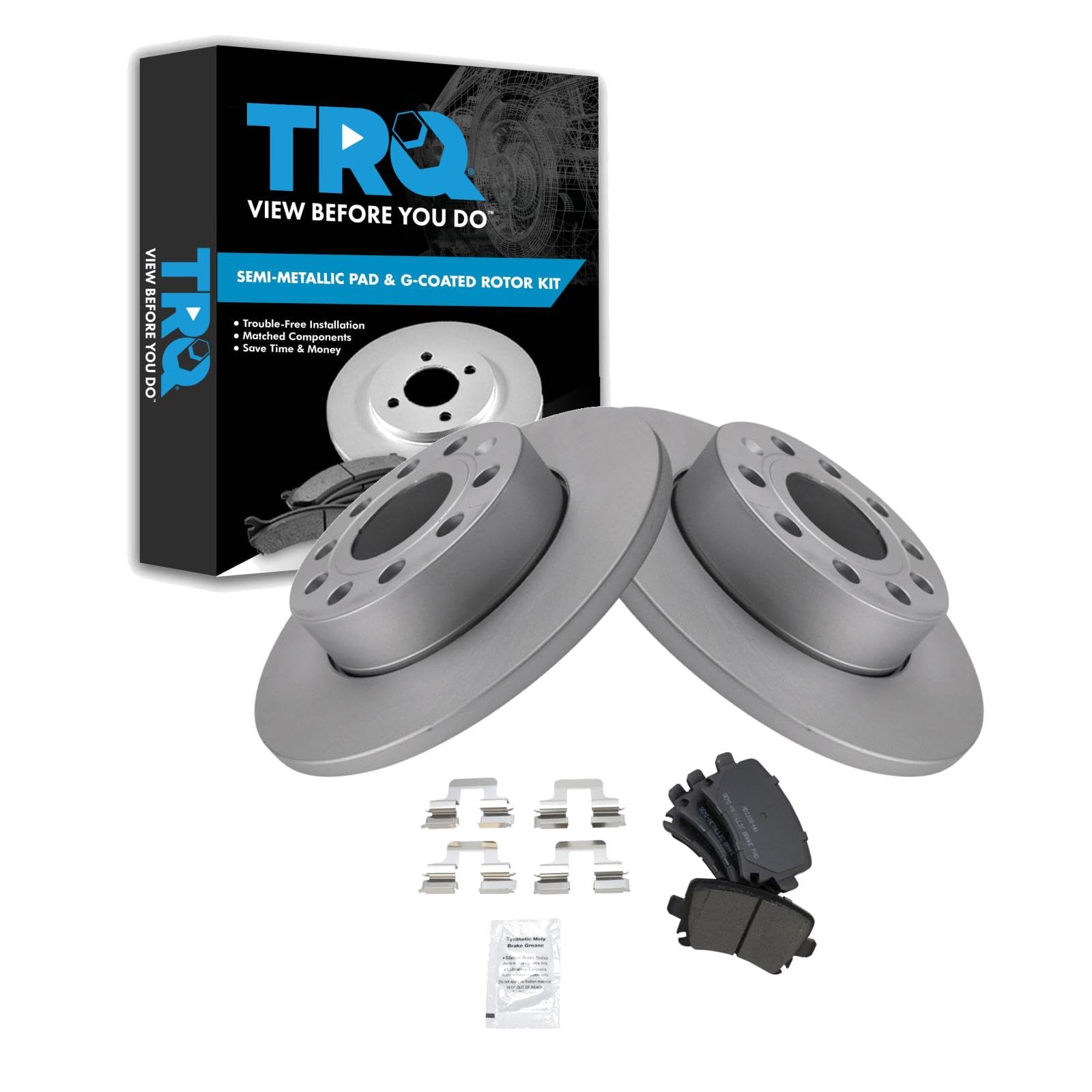 Foto 2 pulgar | Kit De Pastillas De Freno Y Rotor Trq Trasero Semimetálico Para Audi A3 - Venta Internacional.