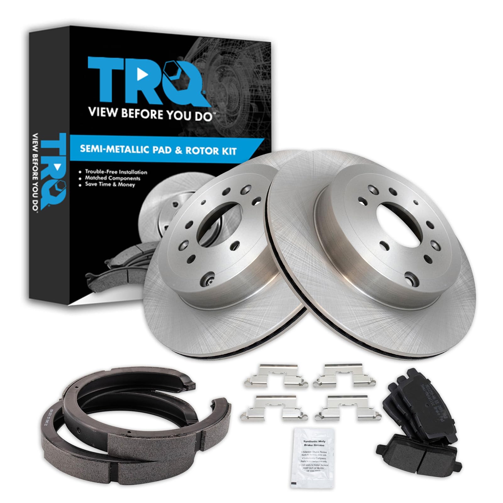 Kit De Pastillas De Freno Y Rotor Trq Trasero Semimetálico Para Mazda Cx-9 - Venta Internacional. $4,015