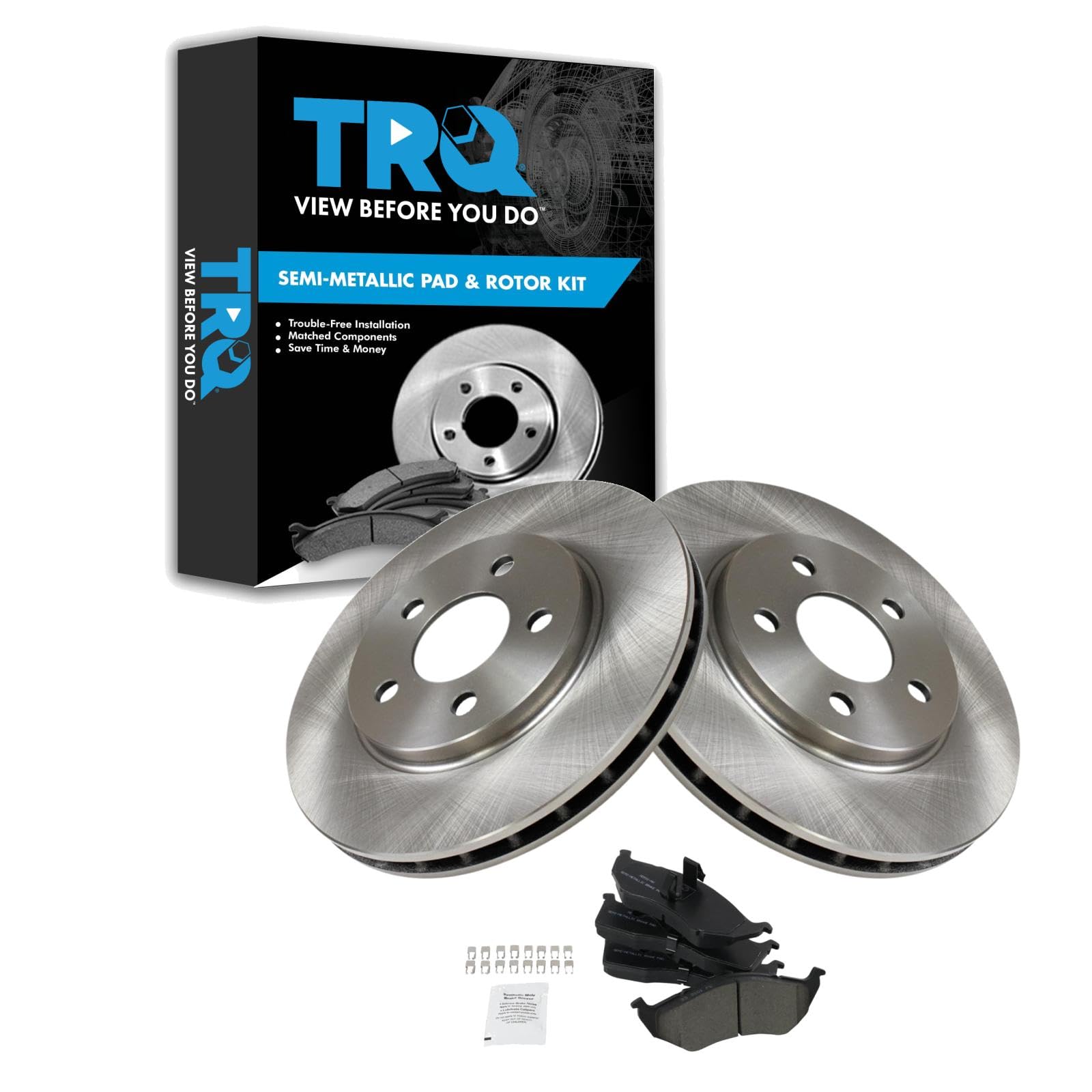 Kit De Pastillas De Freno Y Rotor Trq Semimetálico Para Dodge Caravan - Venta Internacional. $3,731