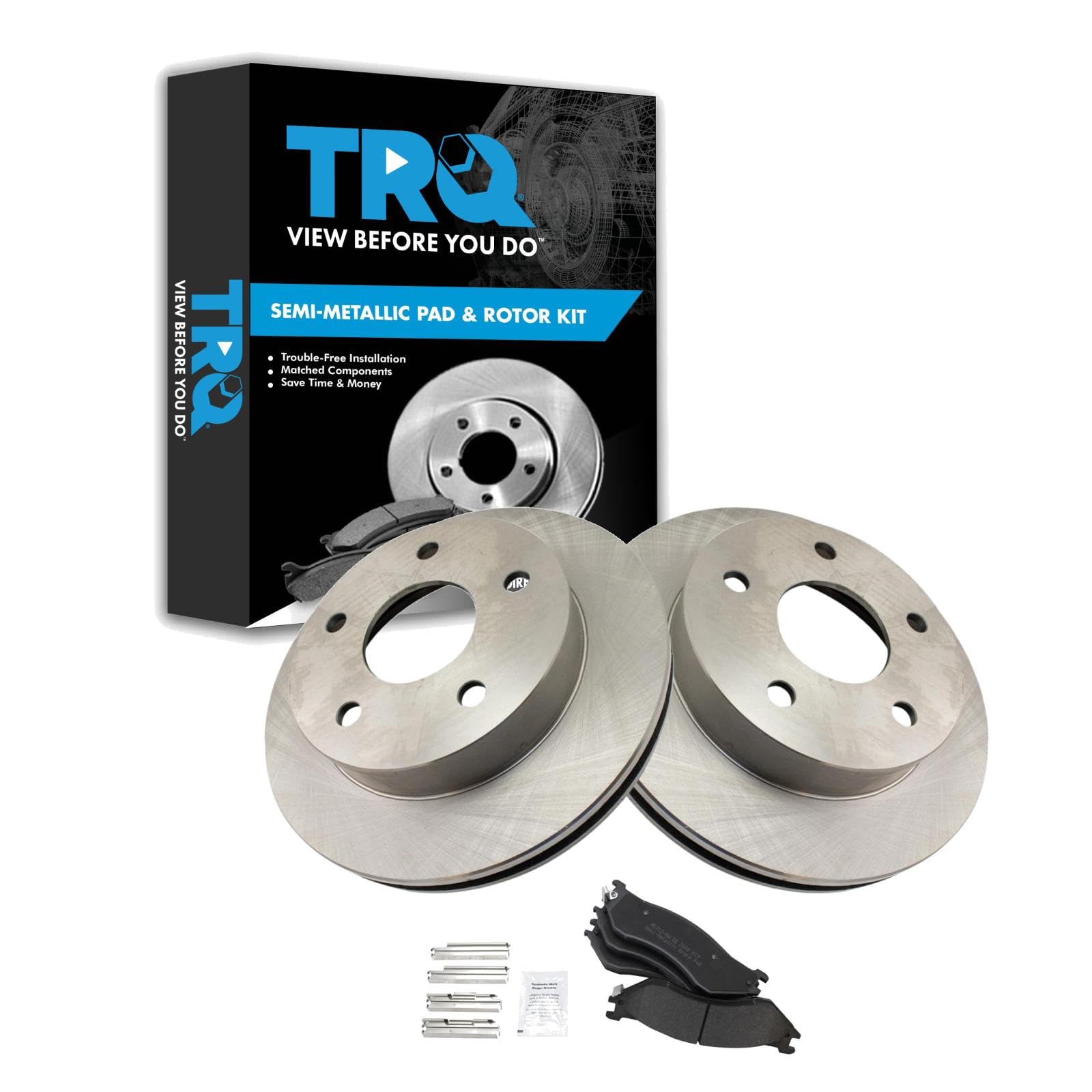 Kit De Pastillas De Freno Y Rotor Trq Semimetálico Para Dodge Ram 1500 - Venta Internacional. $6,316