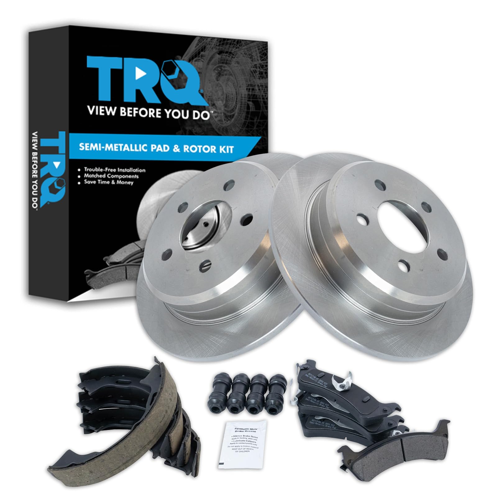 Foto 2 pulgar | Kit De Pastillas De Freno Y Rotor Trasero Trq Semimetálico Para Jeep Grand Cherokee 1995-1998 - Venta Internacional.