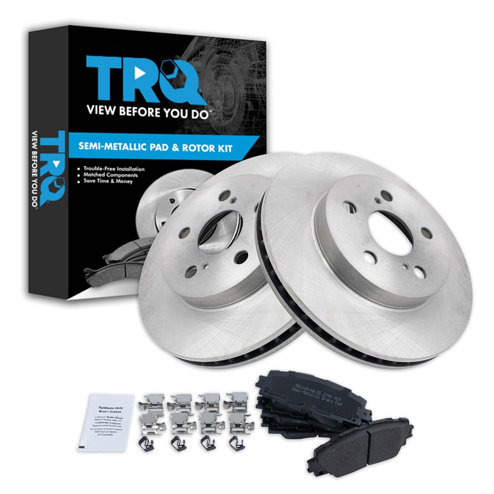 Foto 1 | Kit De Pastillas De Freno Y Rotor Trq Delantero Semimetálico Para Toyota - Venta Internacional.