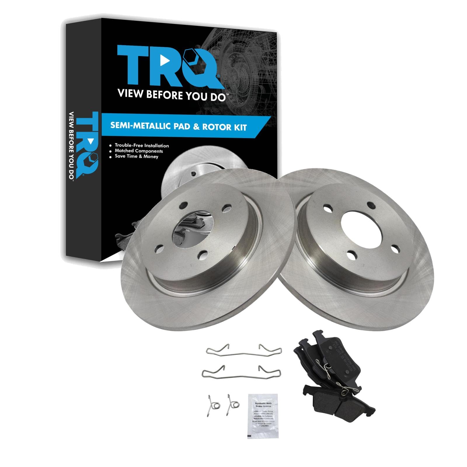 Kit De Pastillas De Freno Y Rotor Trq Trasero Semimetálico Para Ford Ecosport - Venta Internacional. $4,063