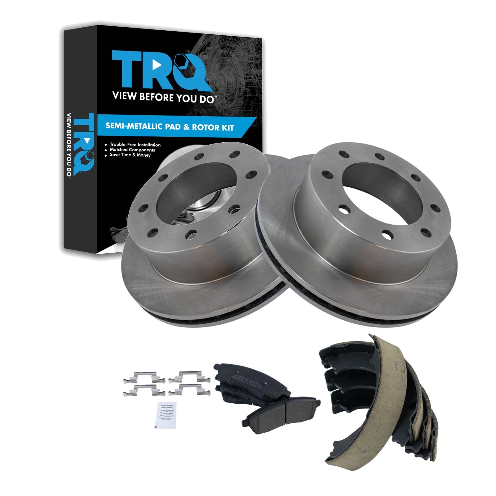 Foto 2 pulgar | Kit De Pastillas De Freno Y Rotor Trasero Trq Semimetálico Para Ford - Venta Internacional.