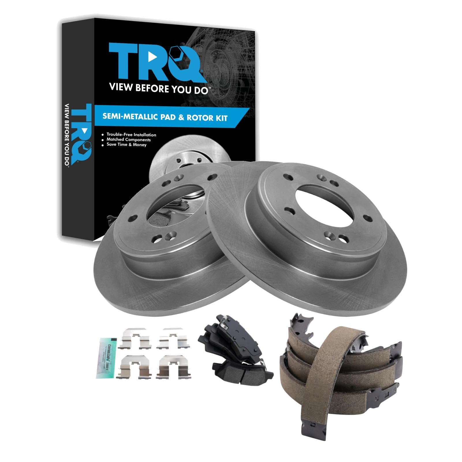 Foto 1 | Kit De Pastillas De Freno Y Rotor Trq Trasero Semimetálico Para Hyundai Veloster 2012-2013 Kia Forte 2014 - Ven