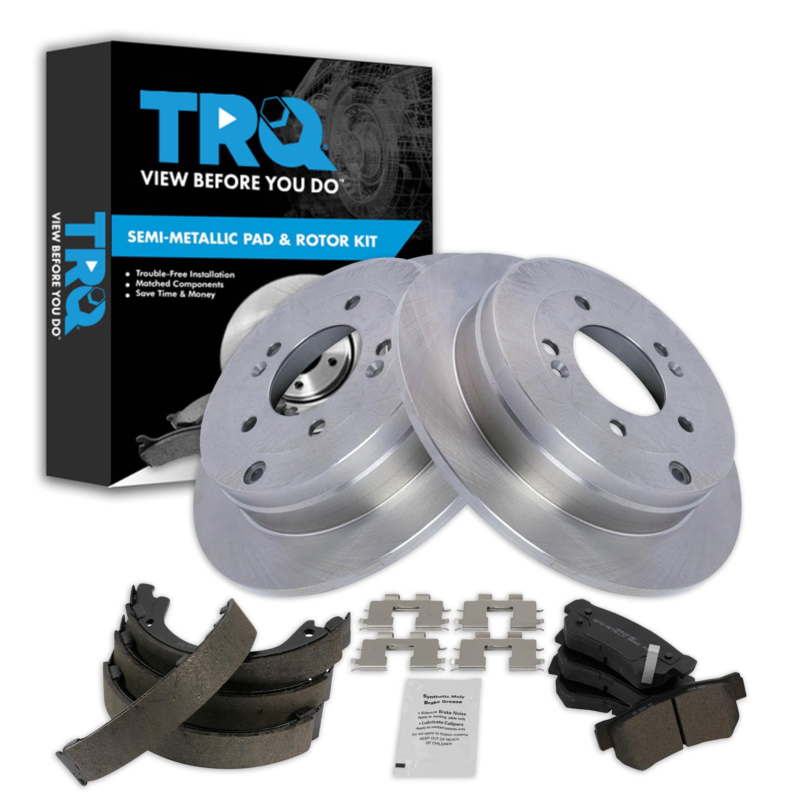Foto 2 pulgar | Kit De Pastillas De Freno Y Rotor Trasero Trq Semimetálico Para Hyundai Azera - Venta Internacional.