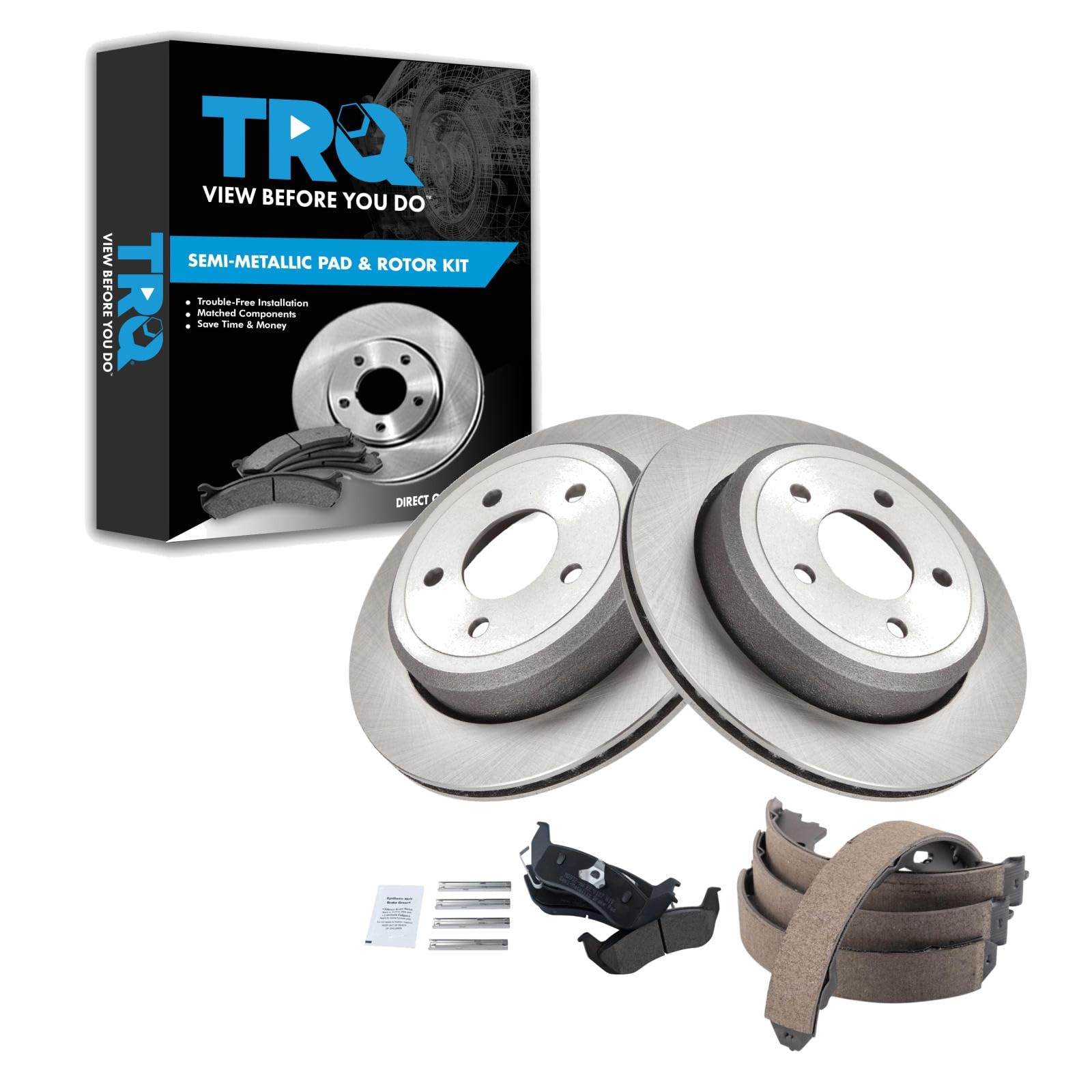 Foto 2 pulgar | Kit De Pastillas De Freno Y Rotor Trasero Trq Semimetálico Para Ford - Venta Internacional.