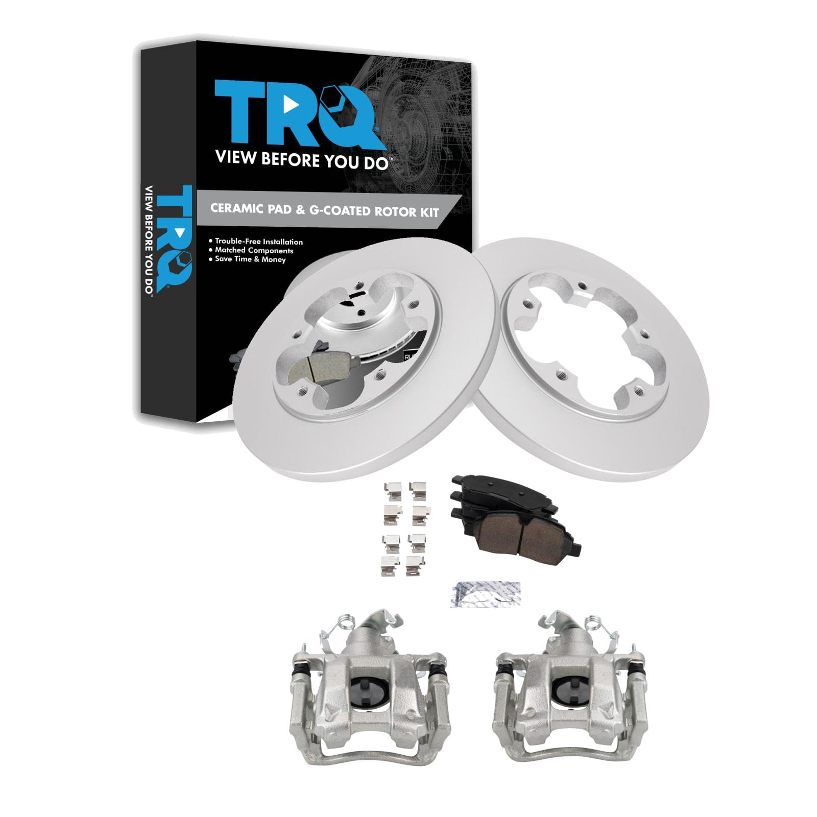 Foto 2 pulgar | Kit De Pastillas De Freno Y Rotor Trasero Trq Compatible Con Ford 2015-2019 - Venta Internacional.