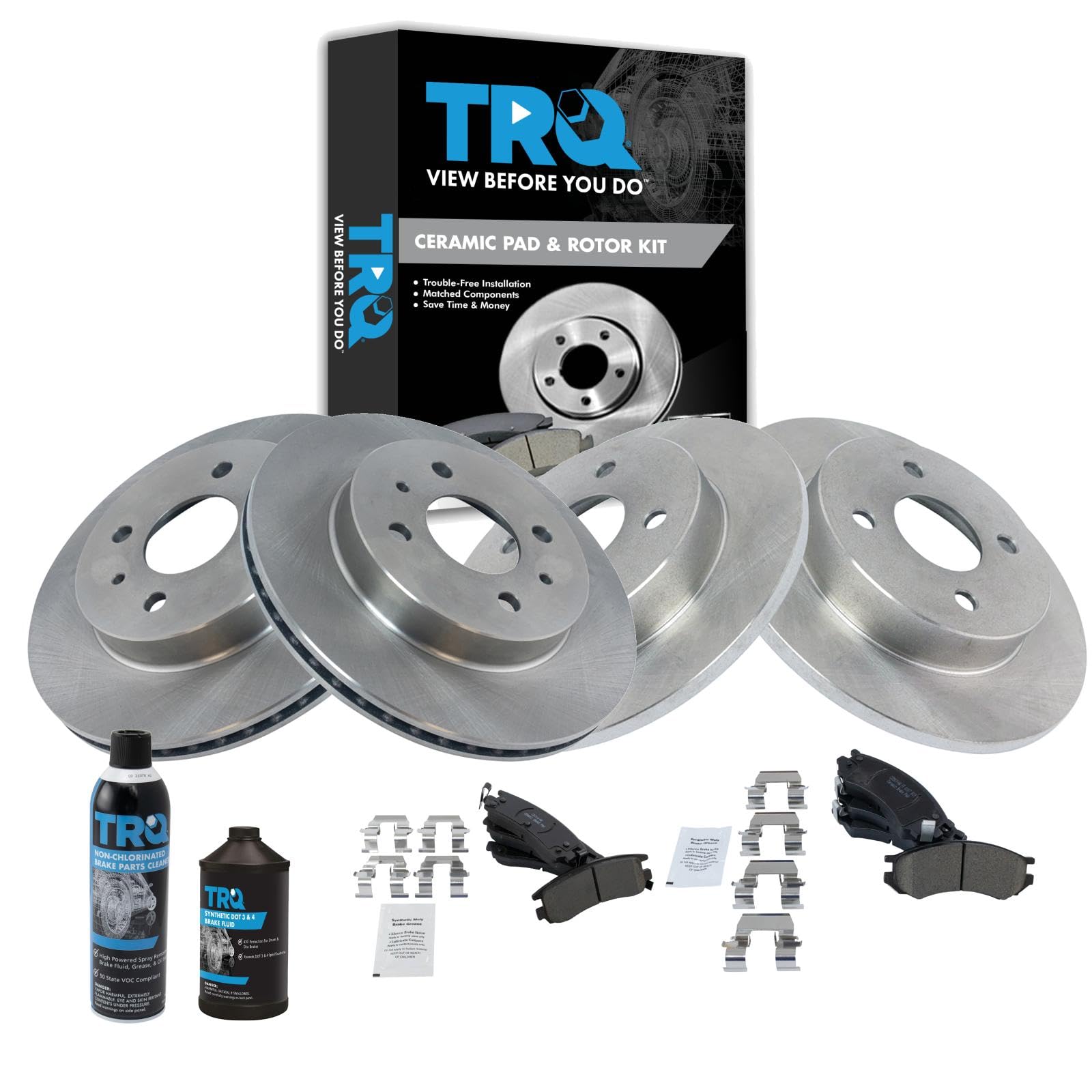 Foto 2 pulgar | Kit De Pastillas De Freno Y Rotor Trq Ceramic Para Saturn Sc/sl/sw 91-98 - Venta Internacional.