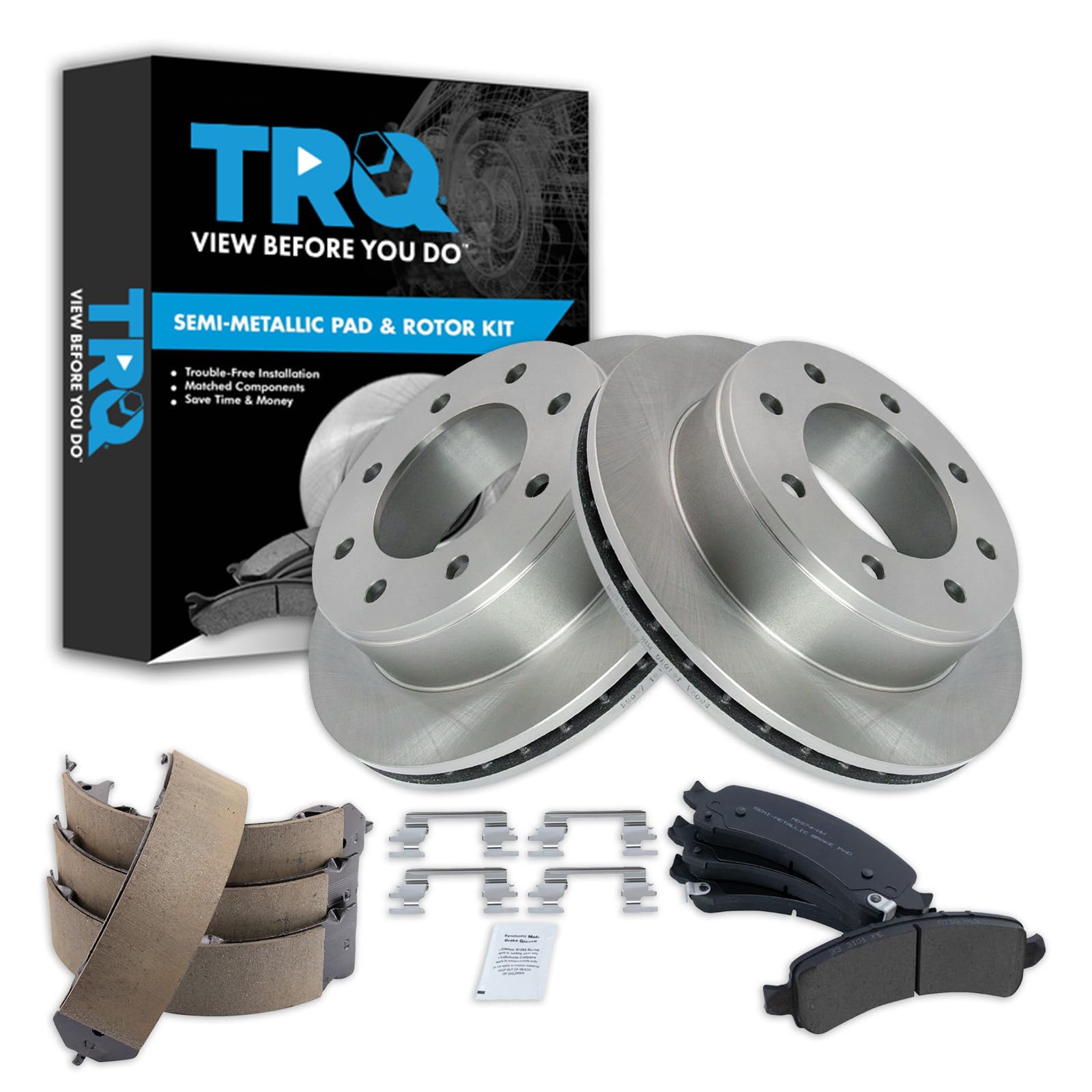 Foto 2 pulgar | Kit De Pastillas De Freno Y Rotor Trq Trasero Semimetálico Para Chevrolet 3500 - Venta Internacional.