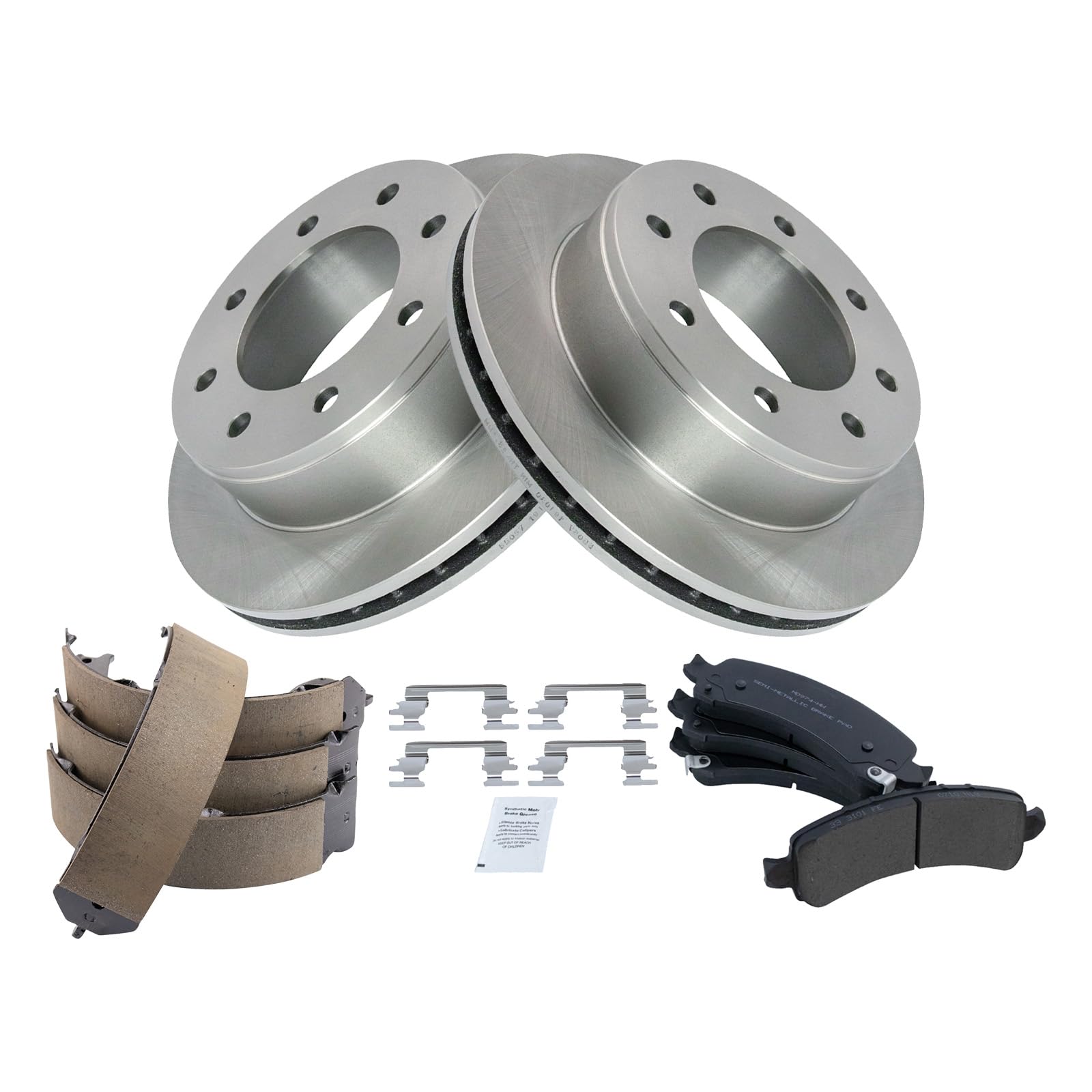 Foto 3 pulgar | Kit De Pastillas De Freno Y Rotor Trq Trasero Semimetálico Para Chevrolet 3500 - Venta Internacional.