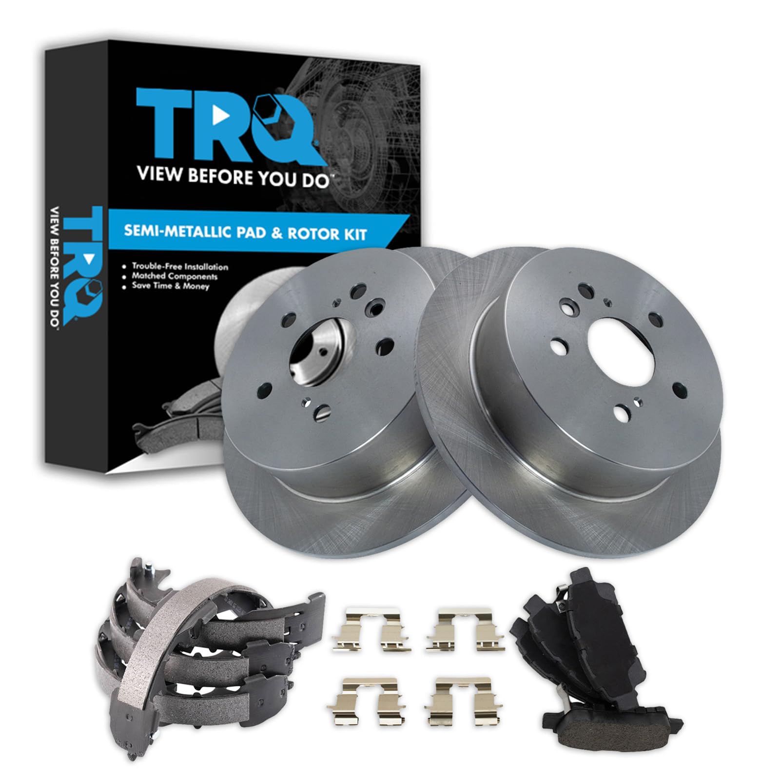 Foto 2 pulgar | Kit De Pastillas De Freno Y Rotor Trq Trasero Semimetálico Para Toyota Sienna - Venta Internacional.