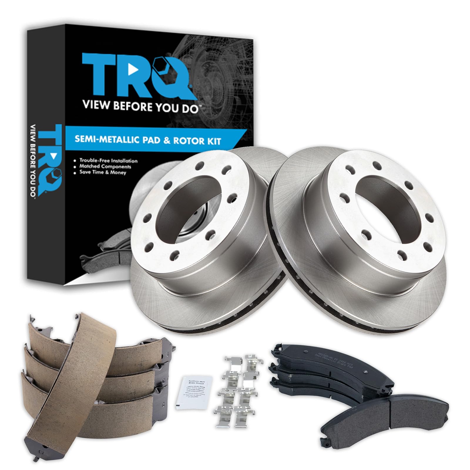 Foto 2 pulgar | Kit De Pastillas De Freno Y Rotor Trq Trasero Semimetálico Para Chevrolet - Venta Internacional.