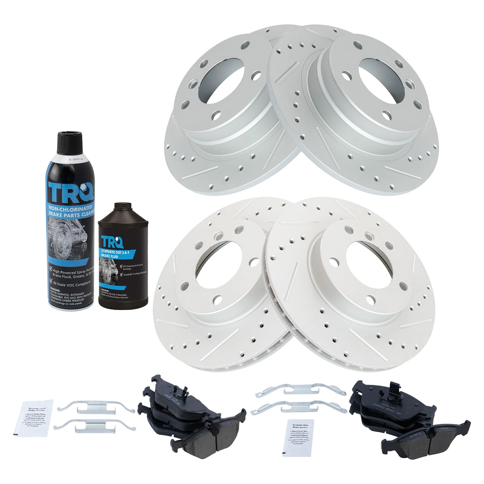 Foto 2 pulgar | Kit De Pastillas De Freno Y Rotor Trq Ceramic Premium Con Revestimiento G Para Bmw - Venta Internacional.
