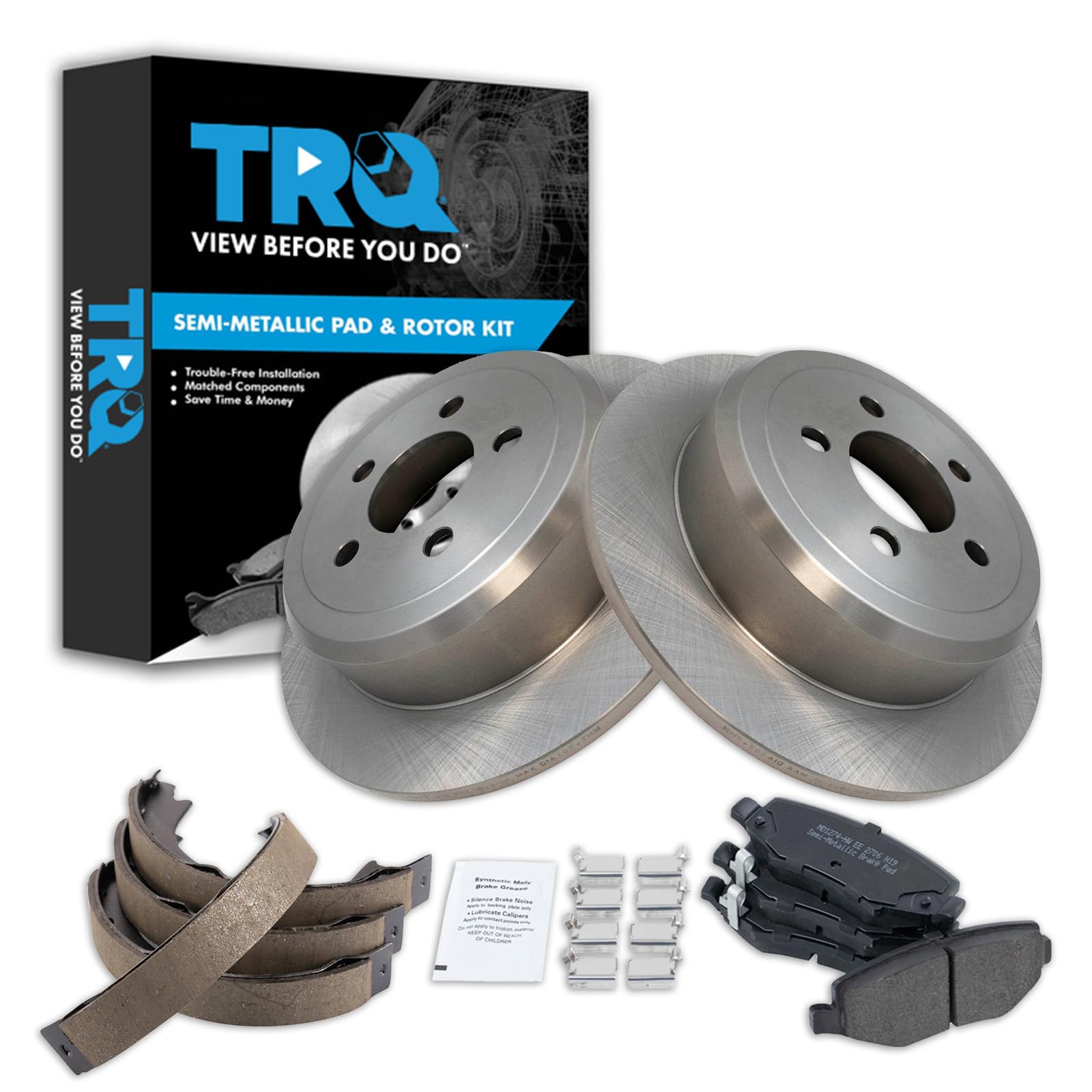Foto 2 pulgar | Kit De Pastillas De Freno Y Rotor Trasero Trq Semimetálico Para Dodge Nitro - Venta Internacional.