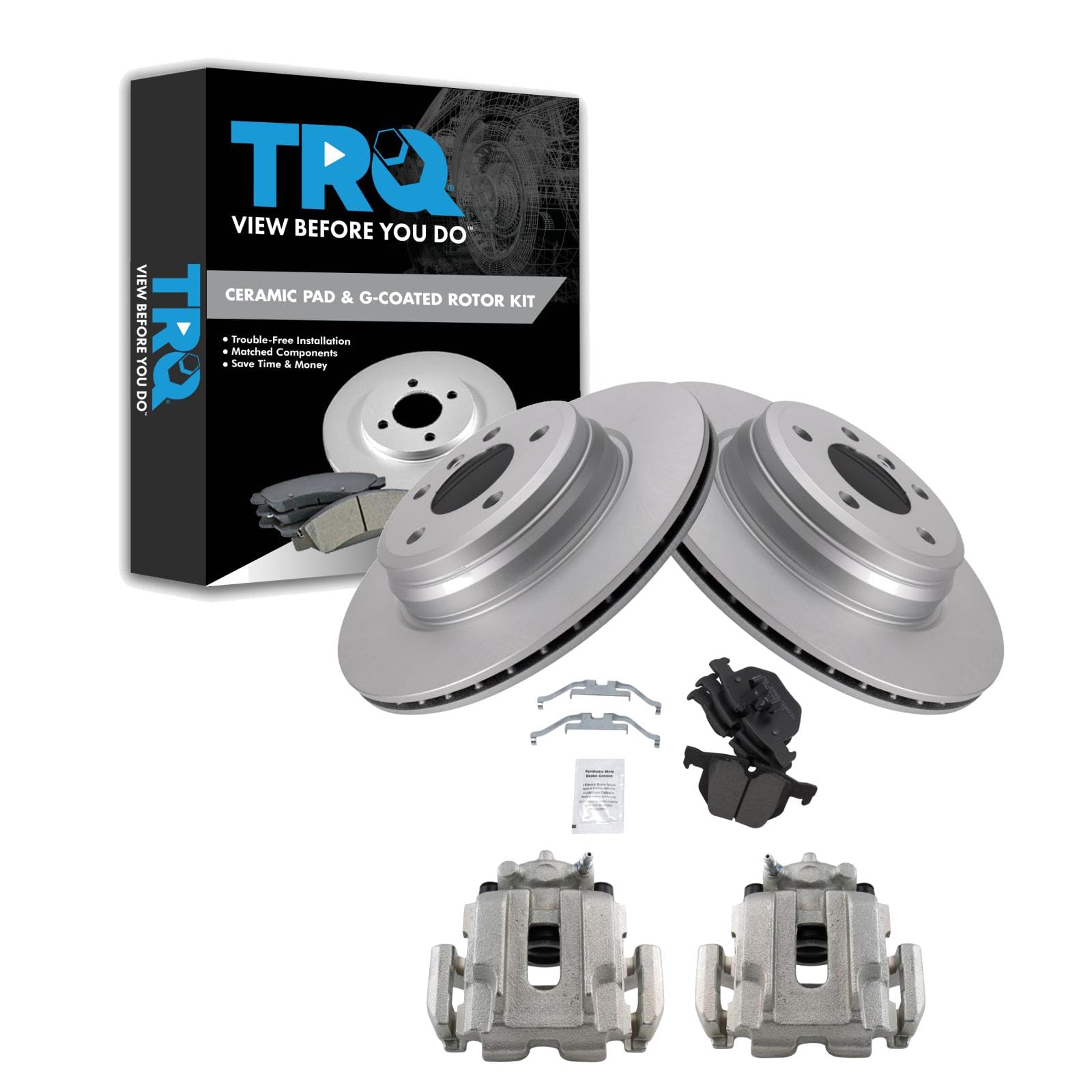 Kit De Pastillas De Freno Y Rotor Trasero Trq Compatible Con Bmw 2012-2013 - Venta Internacional. $10,899