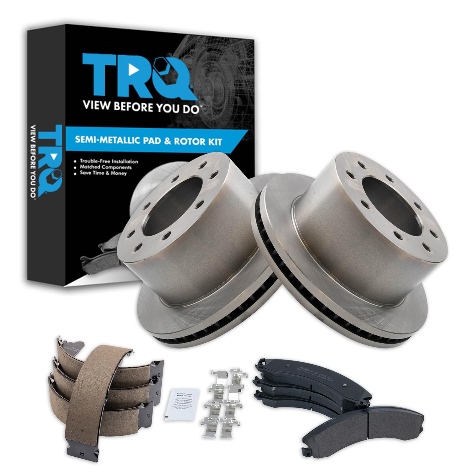 Foto 1 | Kit De Pastillas De Freno Y Rotor Trasero Trq Para Silverado 3500  Semimetálico - Venta Internacional.
