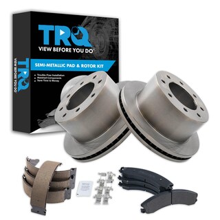 Foto 1 | Kit De Pastillas De Freno Y Rotor Trasero Trq Para Silverado 3500 Semimetálico - Venta Internacional.