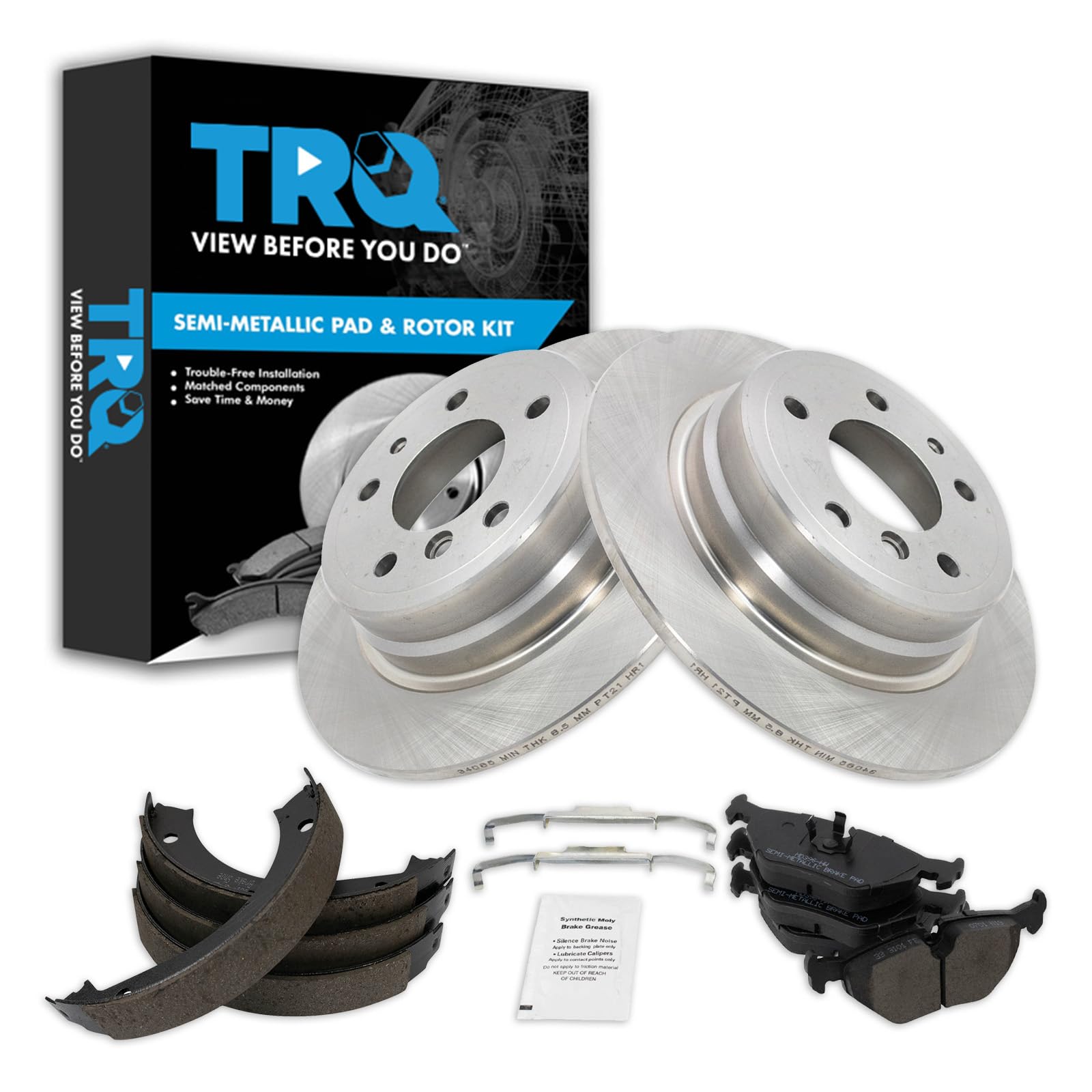 Foto 2 pulgar | Kit De Pastillas De Freno Y Rotor Trq Trasero Semimetálico Para Bmw 525i 530i - Venta Internacional.