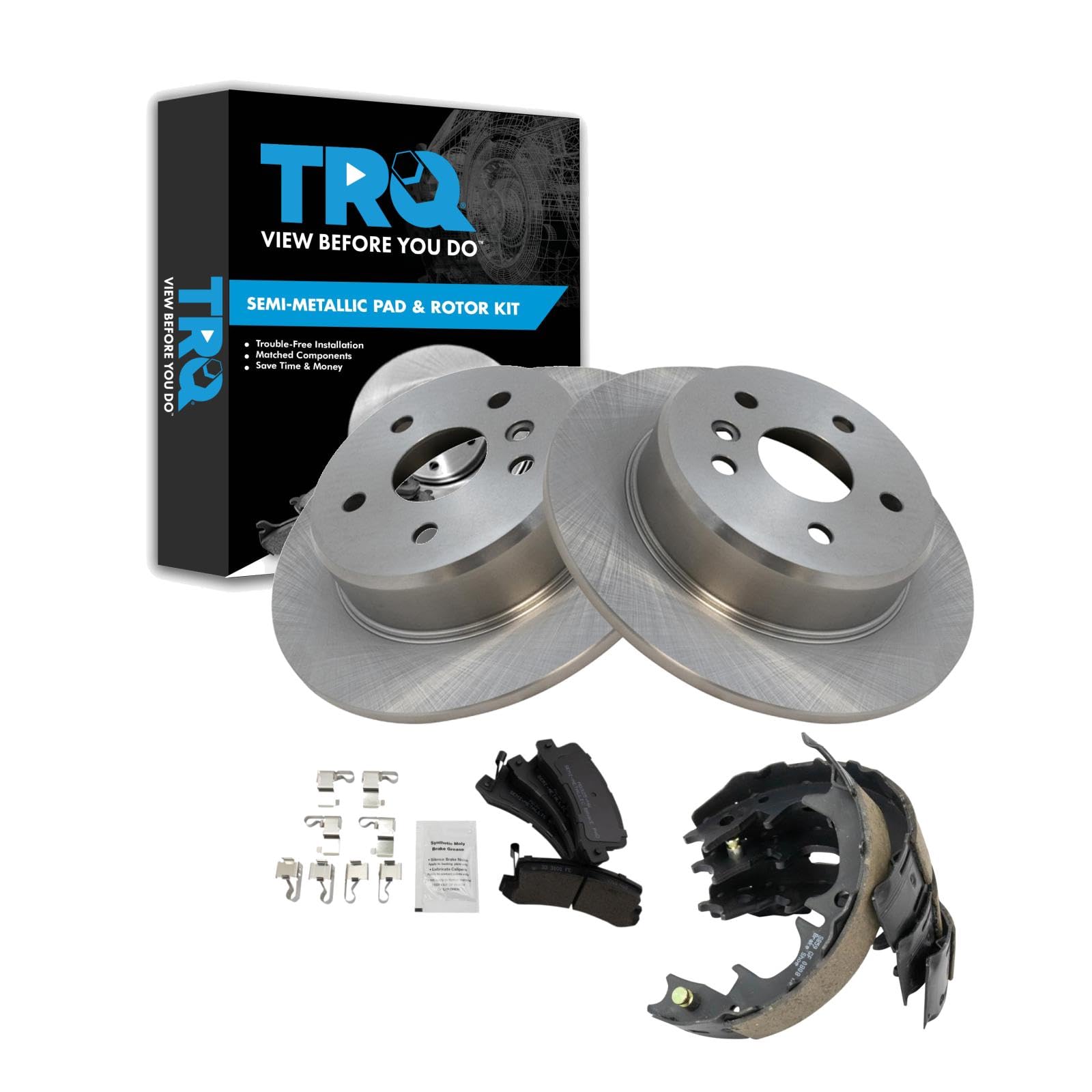 Kit de Pastillas de Freno y Rotor TRQ Trasero Semimetálico para Lexus RX300 - Venta Internacional $3,883