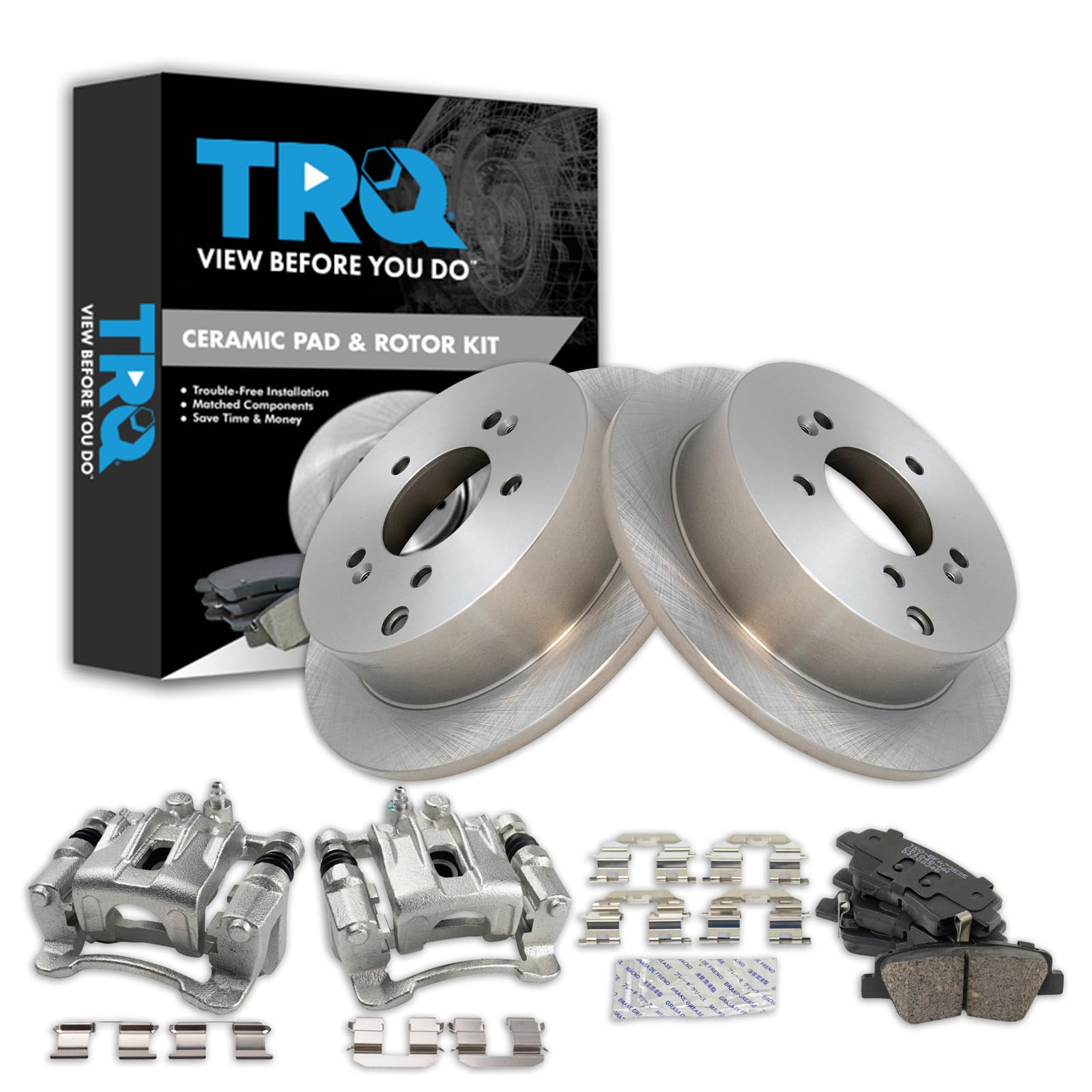 Kit De Pastillas De Freno Y Rotor Trq Ceramic 2016 Para Kia Sportage Rear - Venta Internacional. $6,131