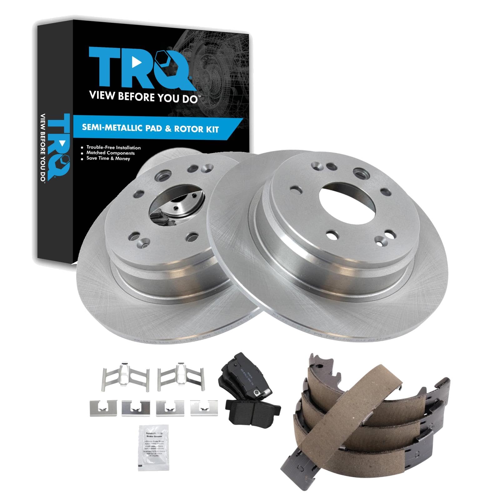 Kit De Pastillas Y Rotor De Freno Trq Trasero Semimetálico Acura Tl 99-03 - Venta Internacional. $3,881
