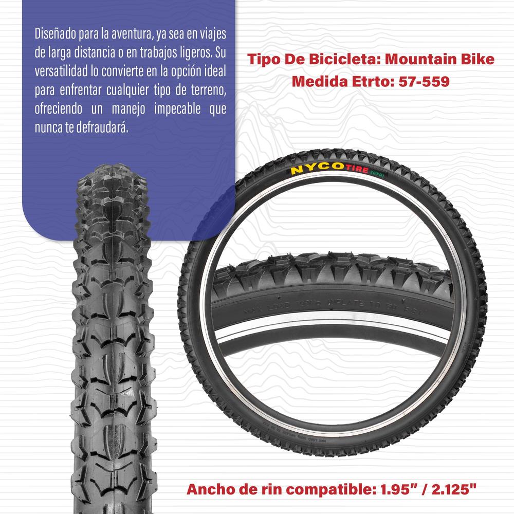 Foto 4 pulgar | Llanta Para Bicicleta 26x2.125 Negro Hy018 Nyco