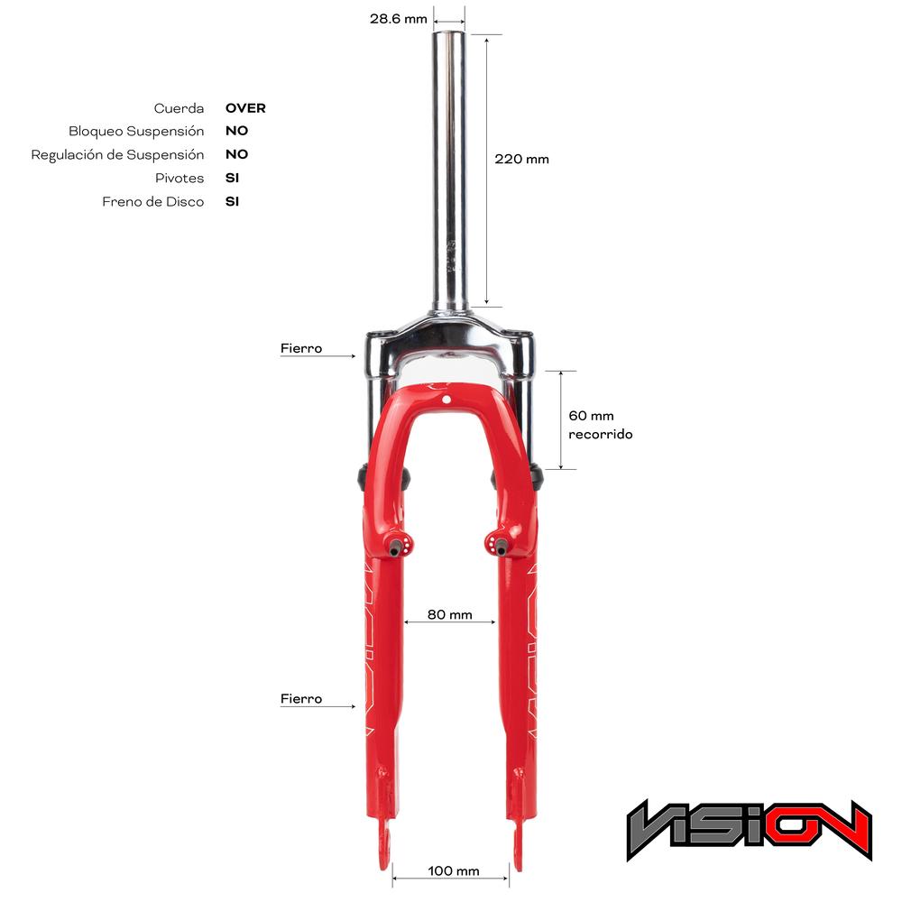 Foto 2 | Suspension para Bicicleta Vision R26 Std 22.2 color Rojo