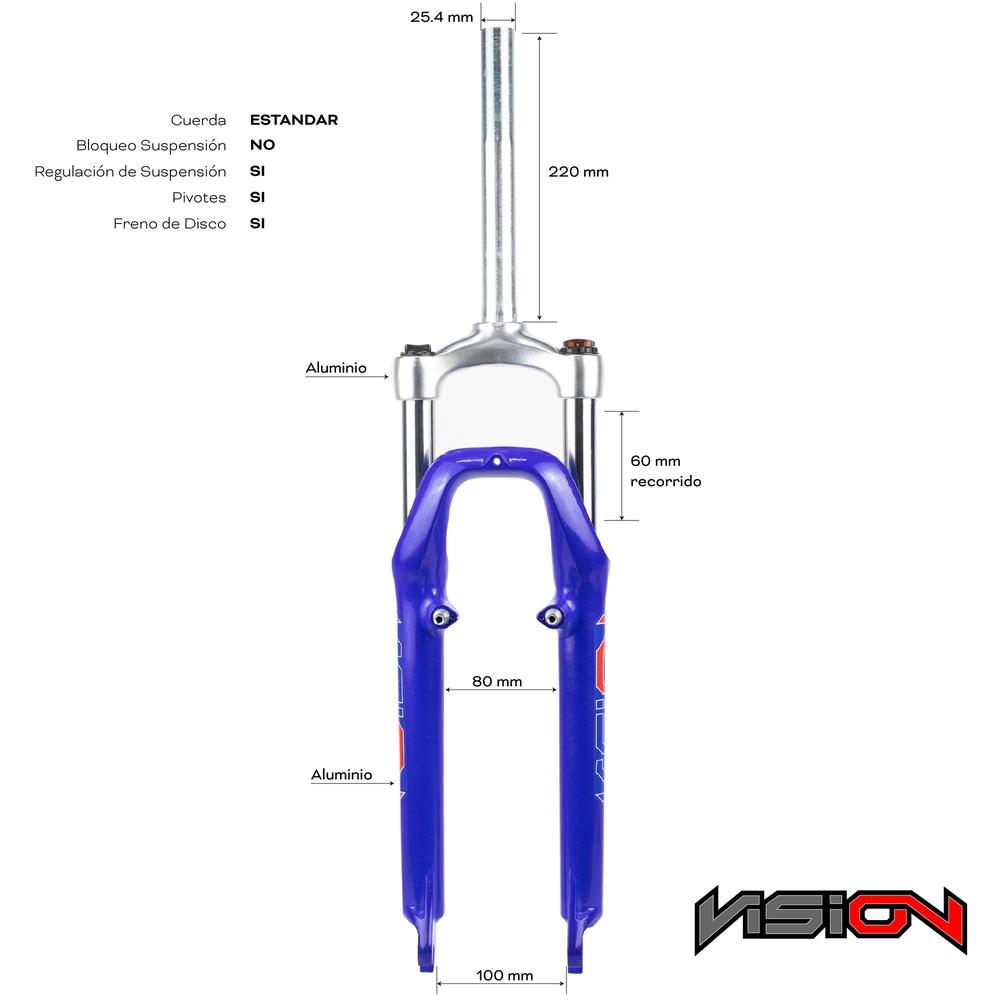 Foto 3 pulgar | Suspensión para Bicicleta Visión R26 STD Disco color Azul