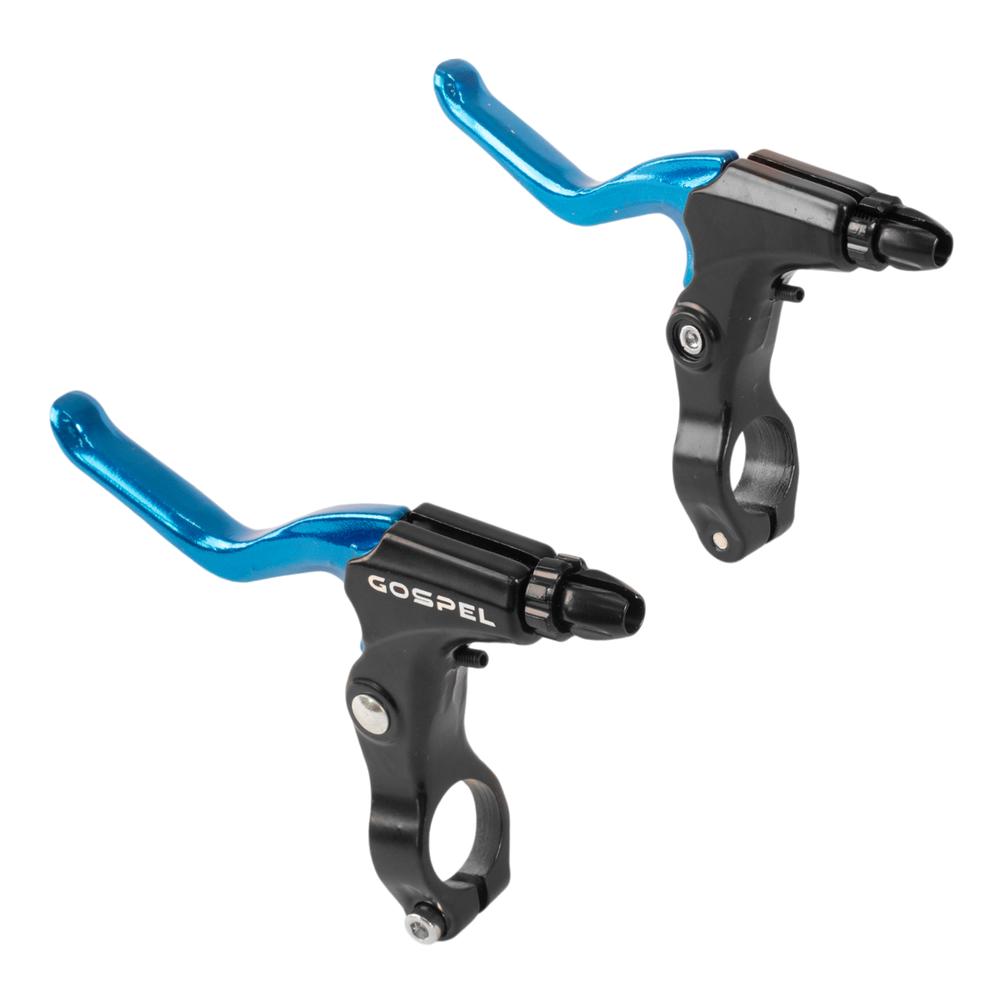 Palancas De Freno Para Bicicleta De Montaña Aluminio Negro / Azul Anodizado Gospel