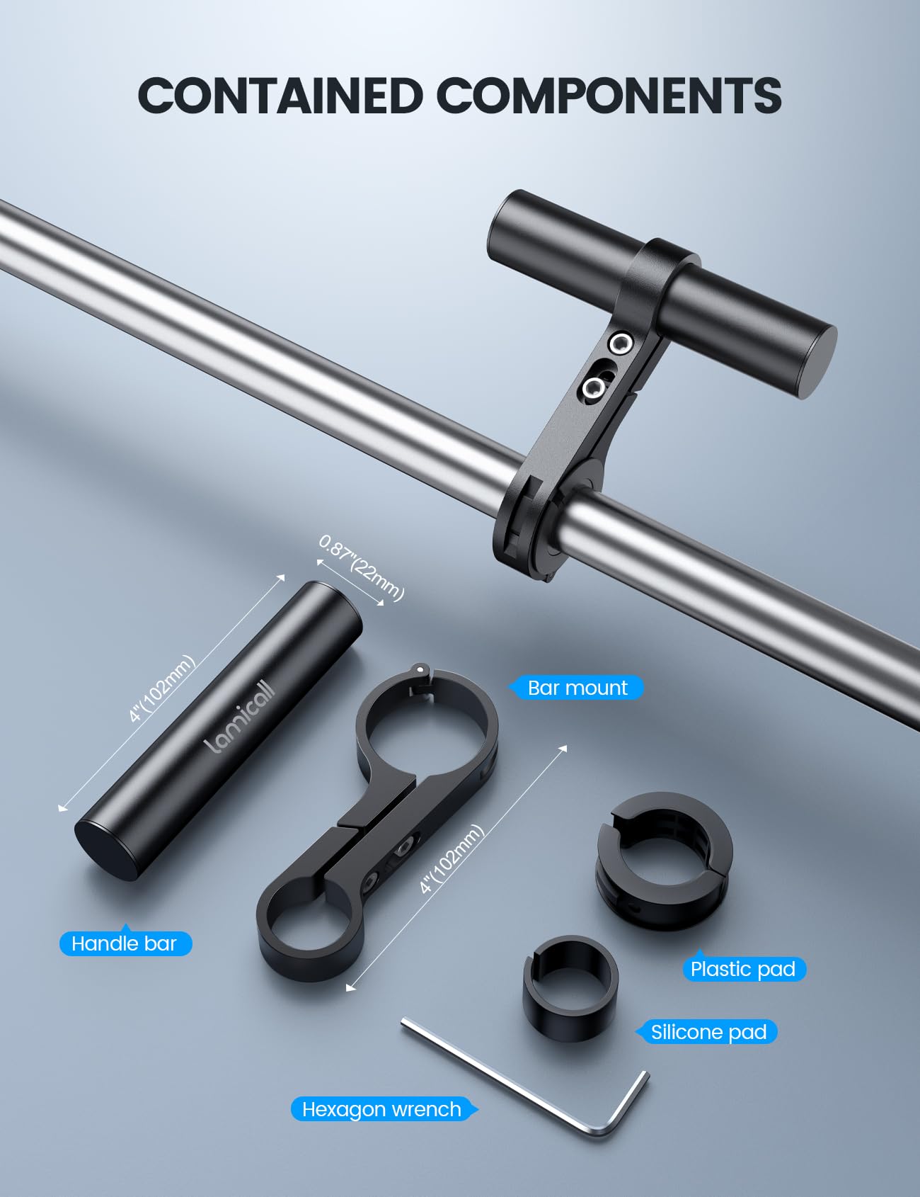 Foto 6 | Extensor De Manillar Lamicall Bike, Aleación De Aluminio, 4 Cm De Largo - Venta Internacional.