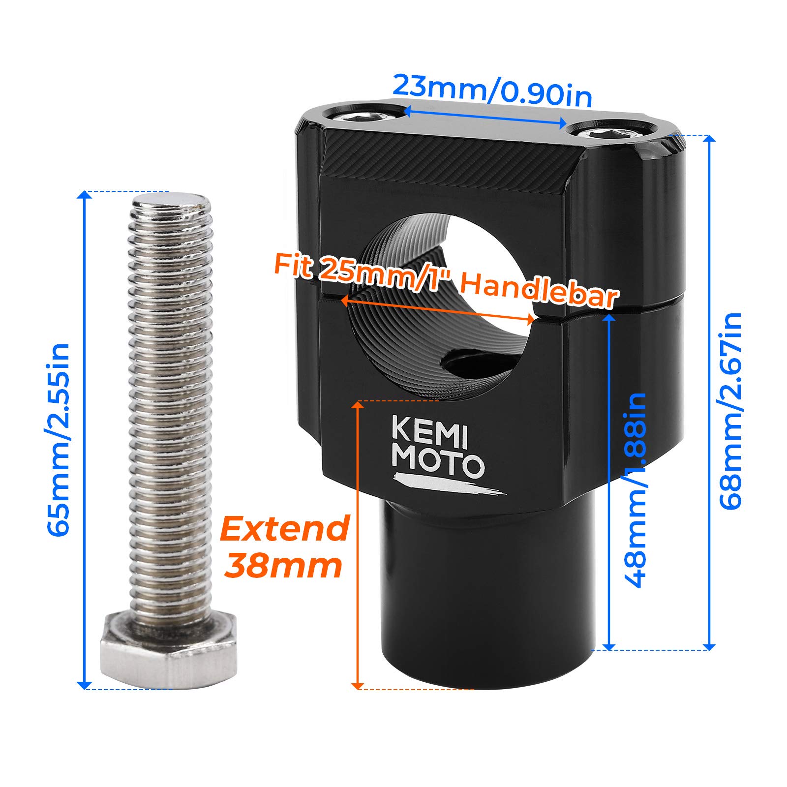 Foto 4 pulgar | Elevadores De Manillar De Motocicleta Kemimoto De Aleación De Aluminio De 25 Mm - Venta Internacional.
