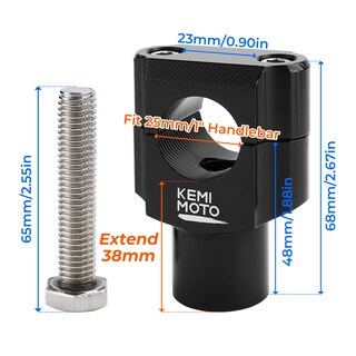 Foto 3 | Elevadores De Manillar De Motocicleta Kemimoto De Aleación De Aluminio De 25 Mm - Venta Internacional.