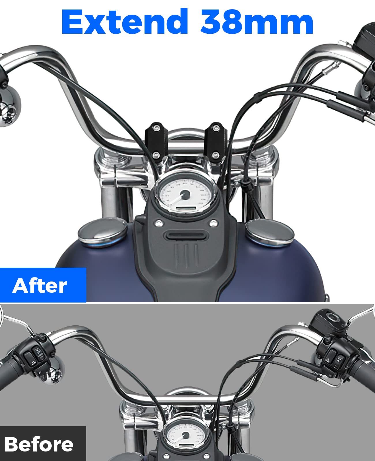 Foto 6 pulgar | Elevadores De Manillar De Motocicleta Kemimoto De Aleación De Aluminio De 25 Mm - Venta Internacional.