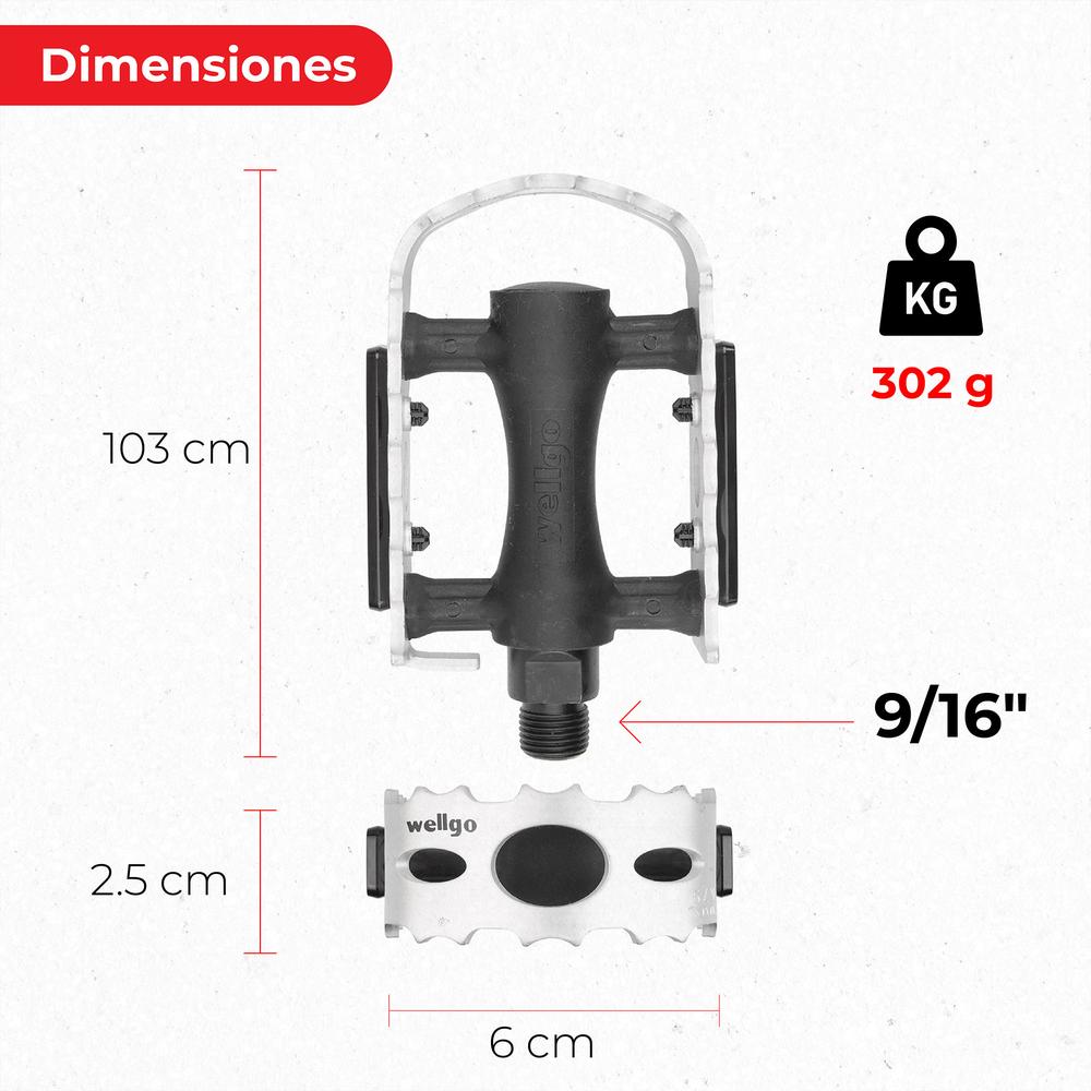 Foto 2 | Pedal para Bicicleta de Montaña Genérico Lu-c3s 9/16 Aluminio color Plata