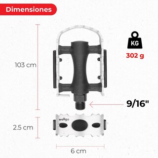Foto 2 | Pedal para Bicicleta de Montaña Genérico Lu-c3s 9/16 Aluminio color Plata
