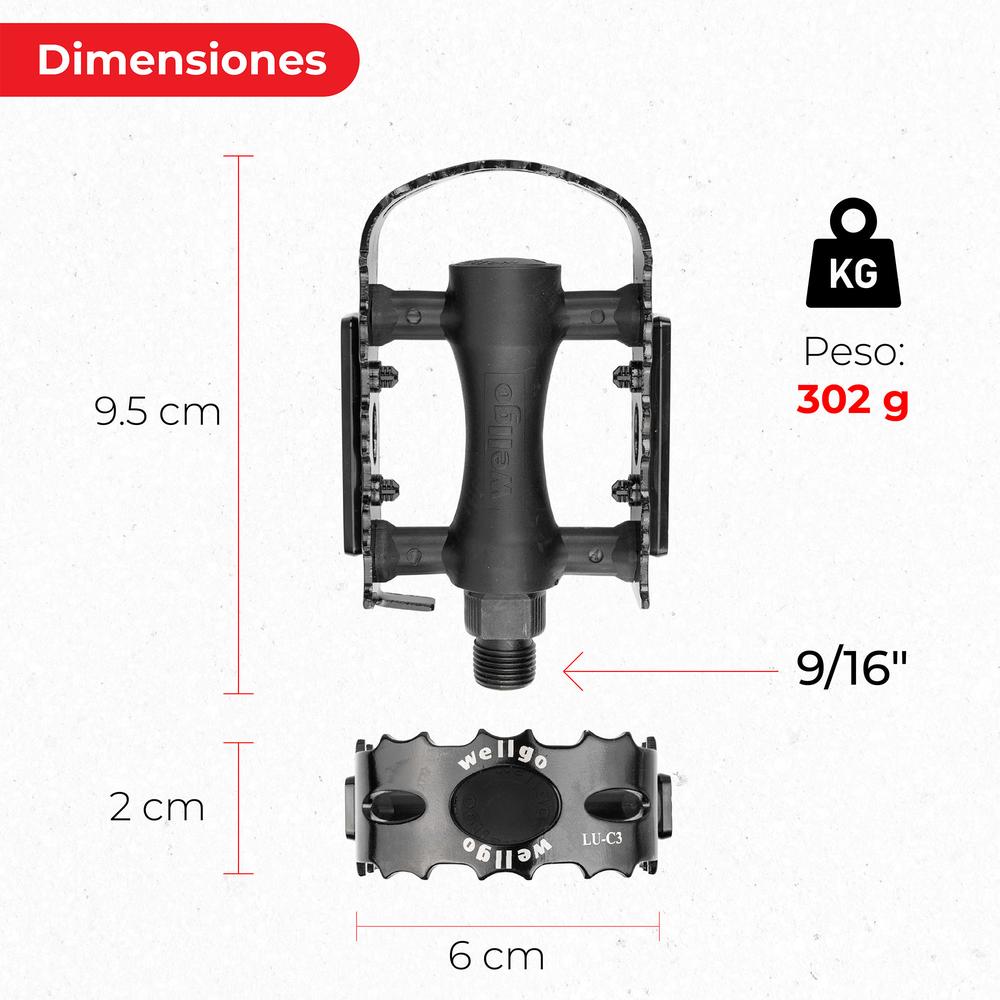 Foto 2 | Pedal de Montaña para Bicicleta Genérico Luca Aluminio color Negro