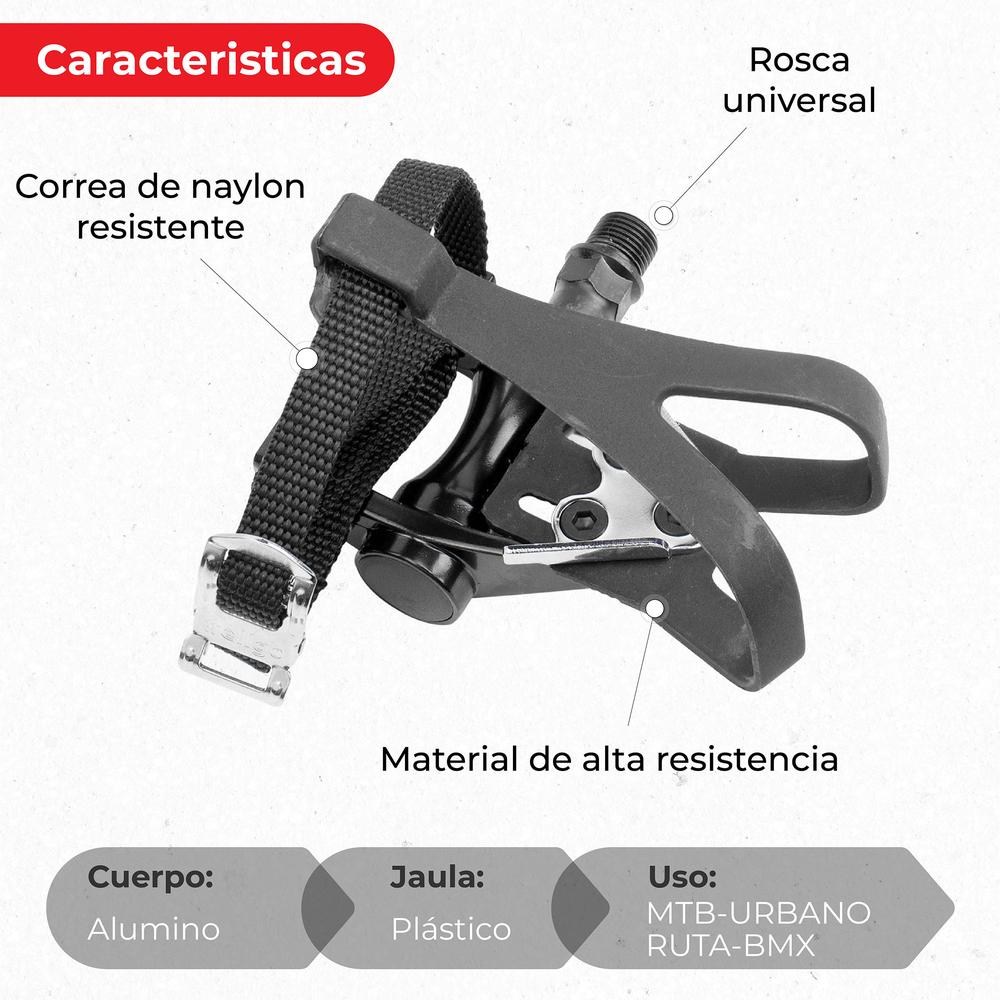 Foto 4 pulgar | Pedal de Carrera para Bicicleta Genérico de Aluminio Tocle Lu-209 color Negro